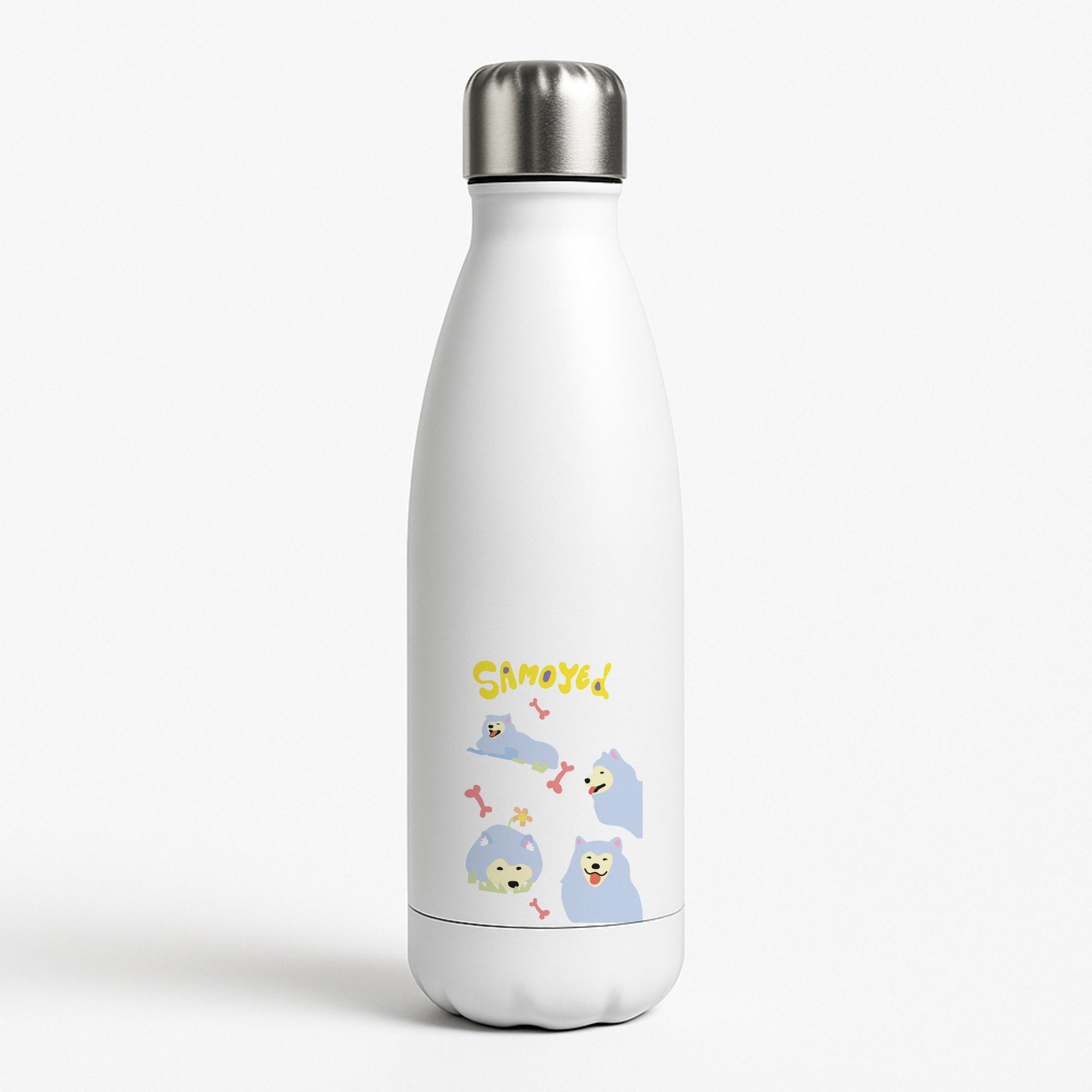 Samoyed - Dog Patterns White Water Bottle