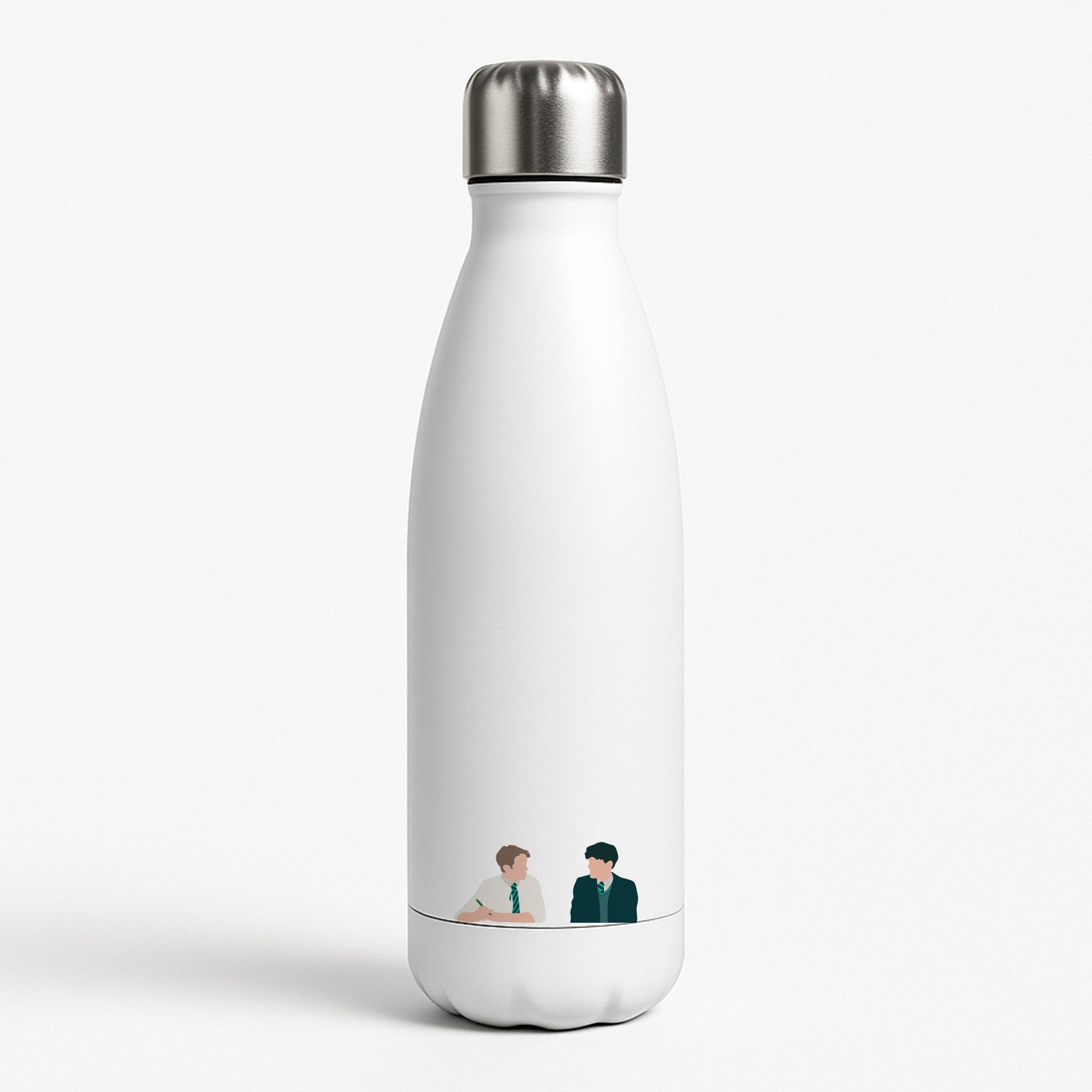 Blue And Yellow - Heart TV White Water Bottle