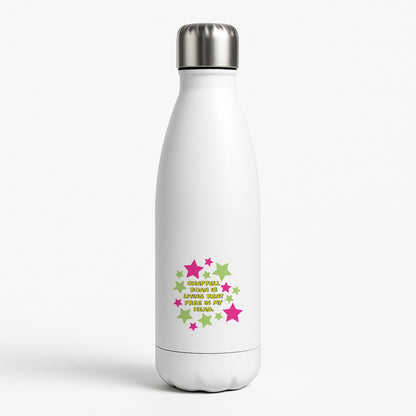 Chappell Rent Free In My Head White Water Bottle