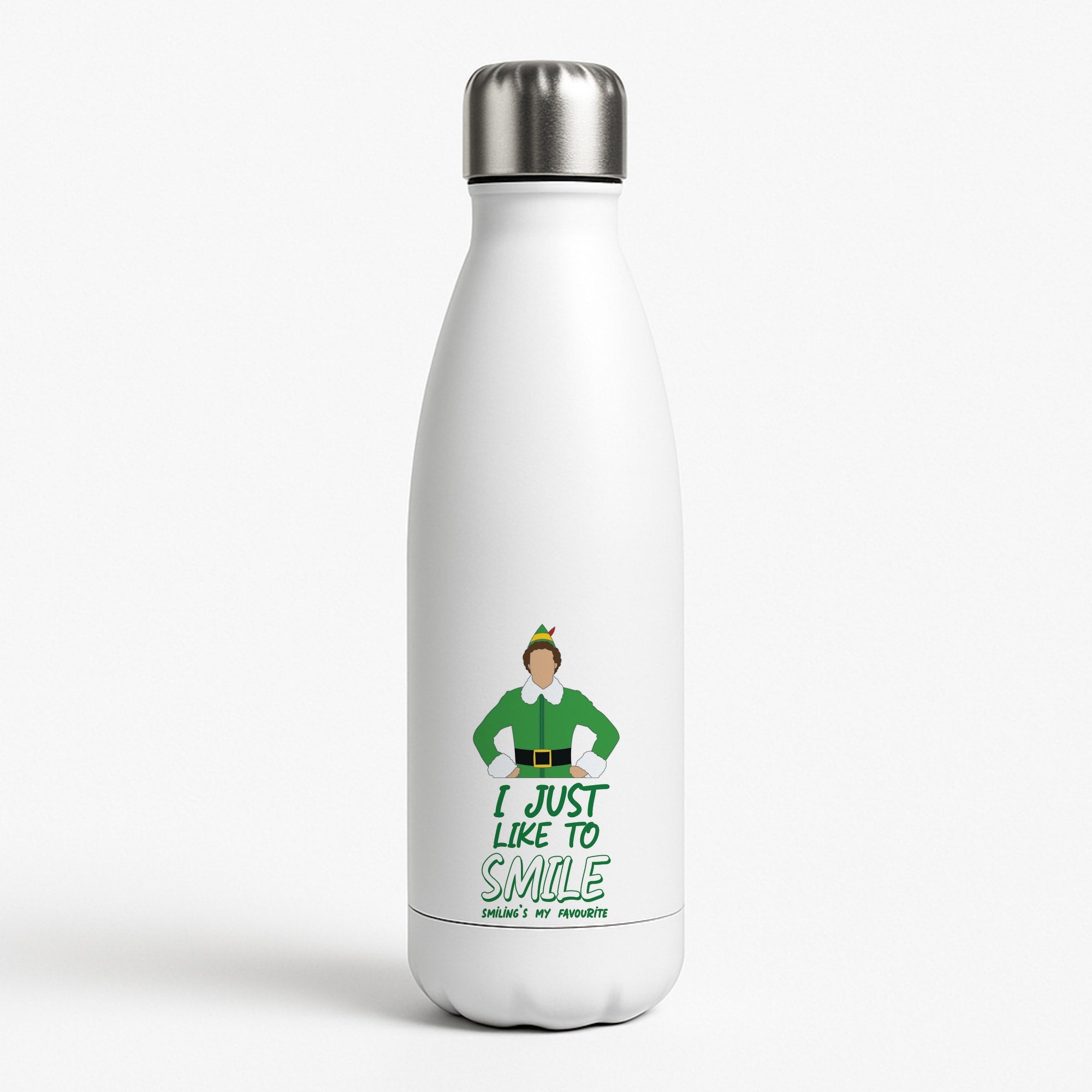 I Just Like To Smile White Water Bottle