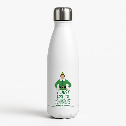 I Just Like To Smile White Water Bottle