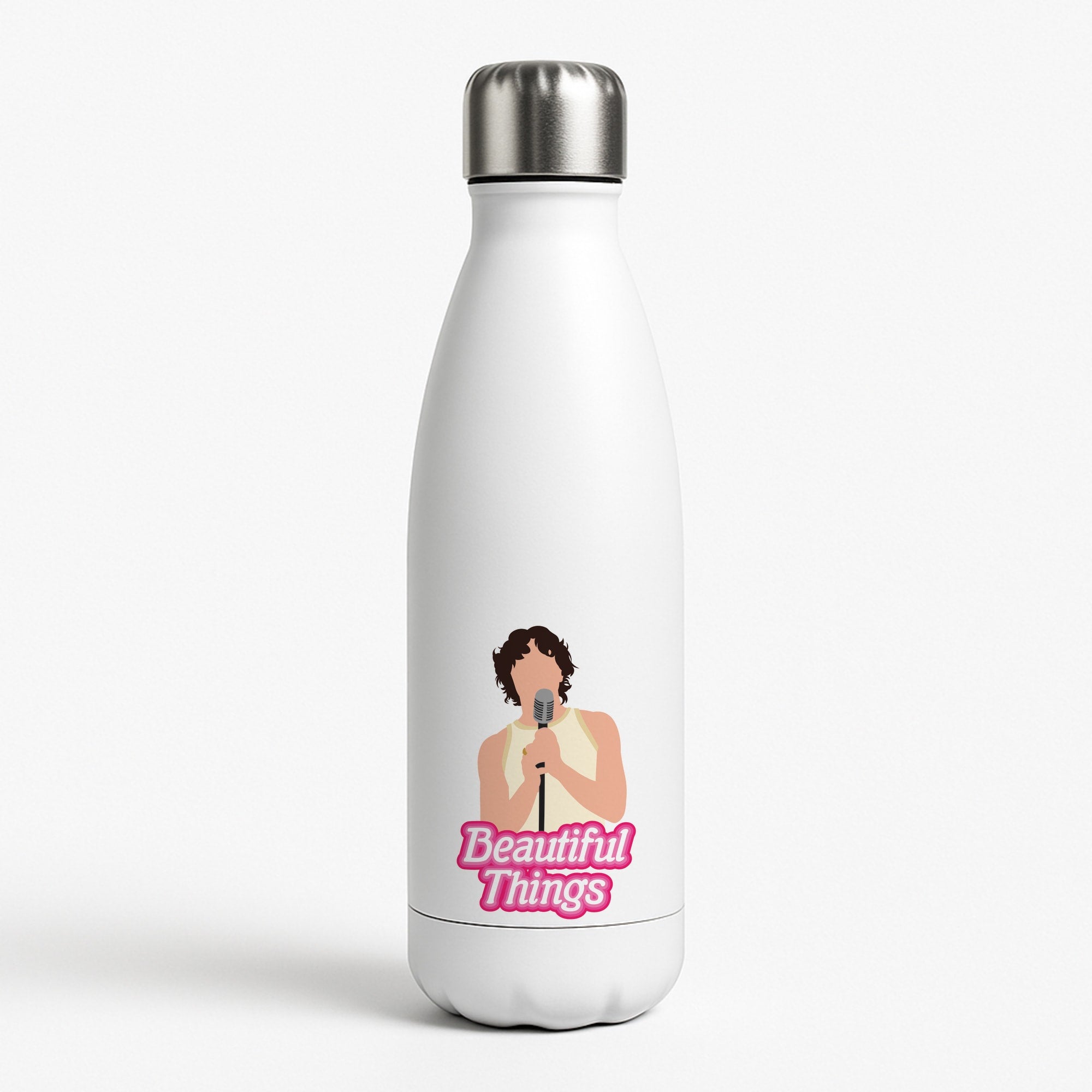 Neon Pink Beautiful Things White Water Bottle