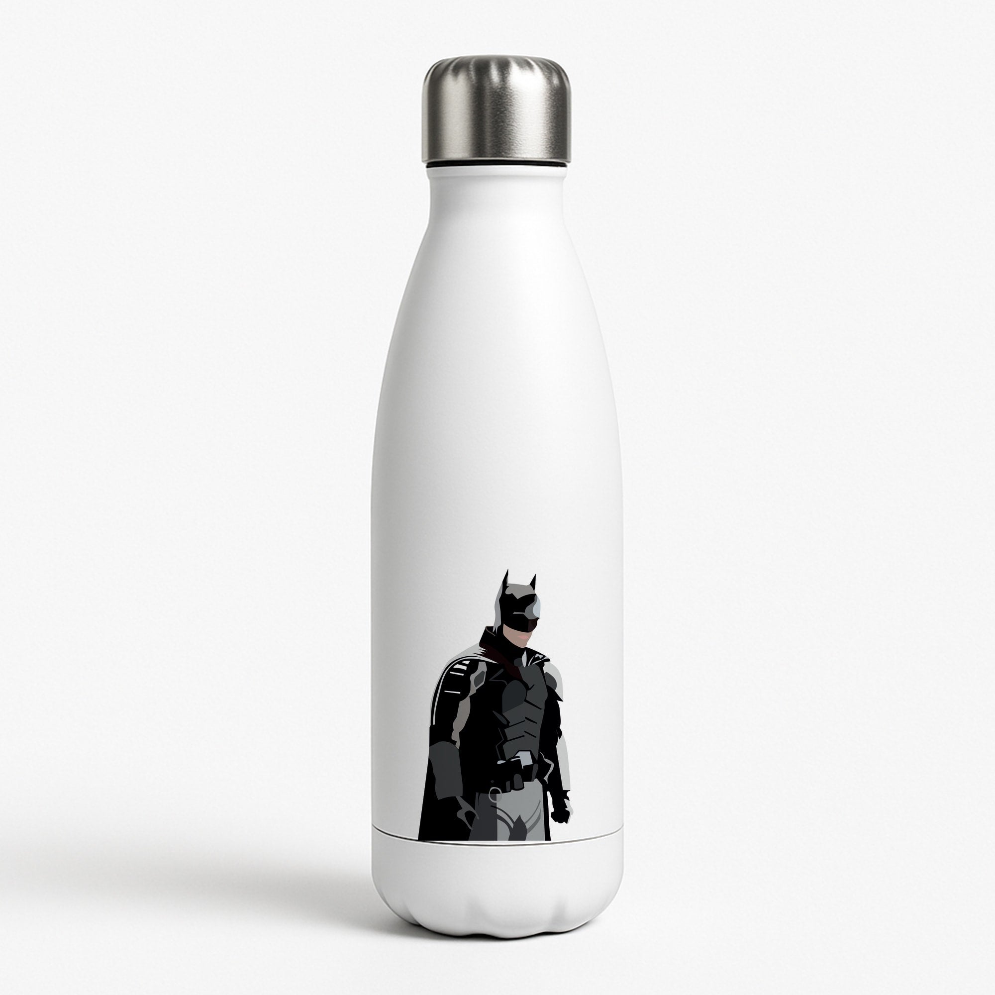 Black Bat Superhero White Water Bottle