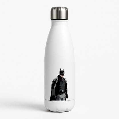 Black Bat Superhero White Water Bottle