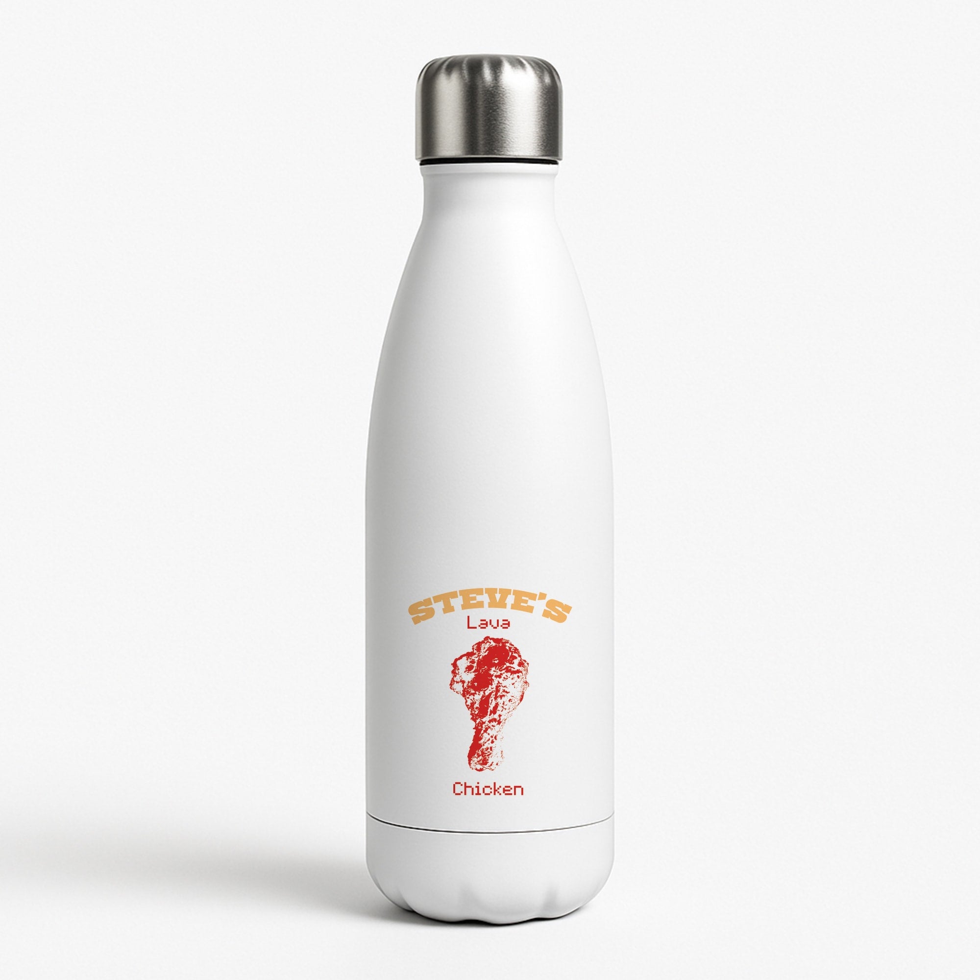 Steve's Lava Chicken White Water Bottle