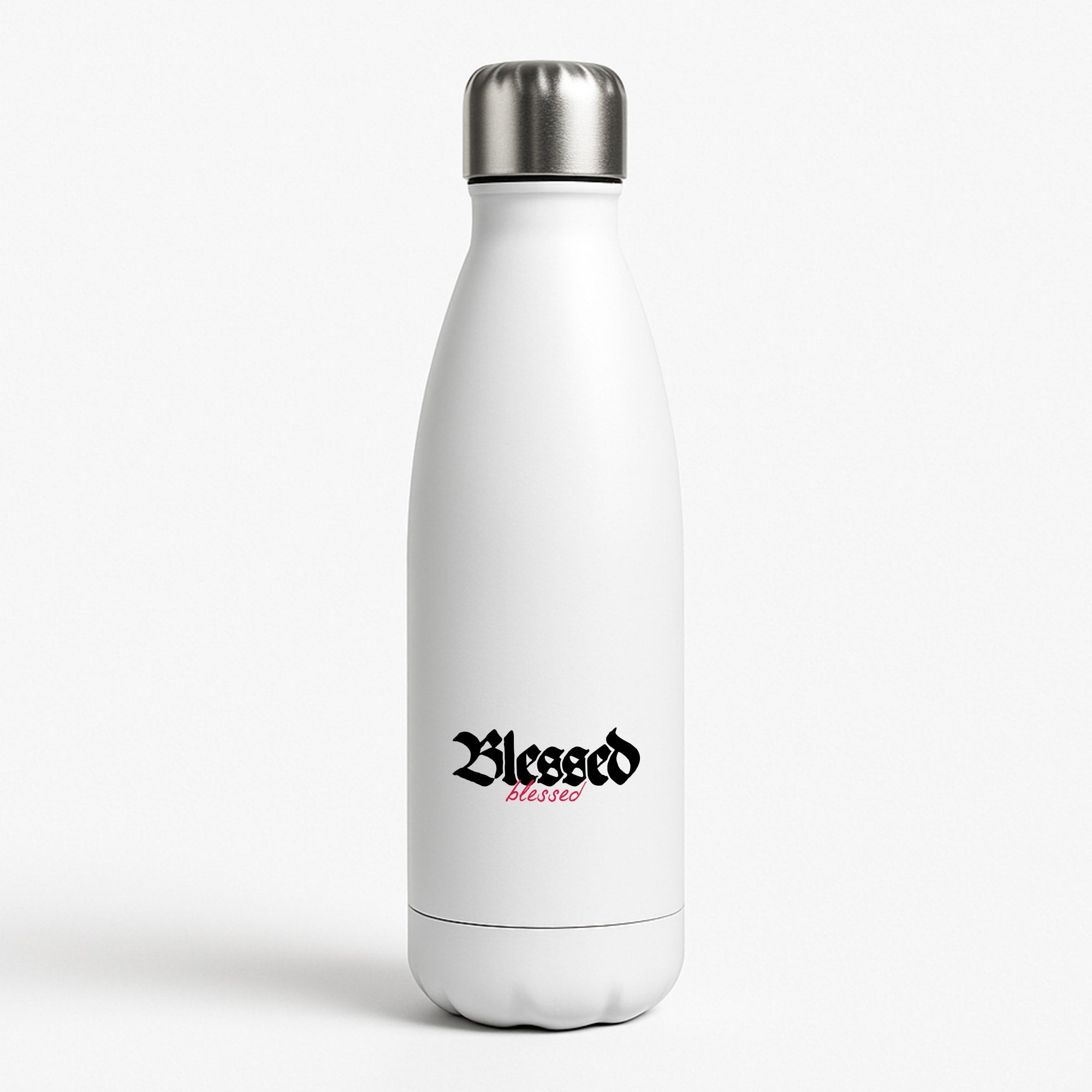 Glitter Blessed White Water Bottle