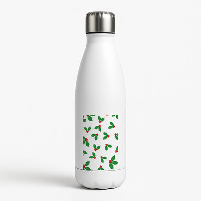 Holly - Christmas Patterns White Water Bottle