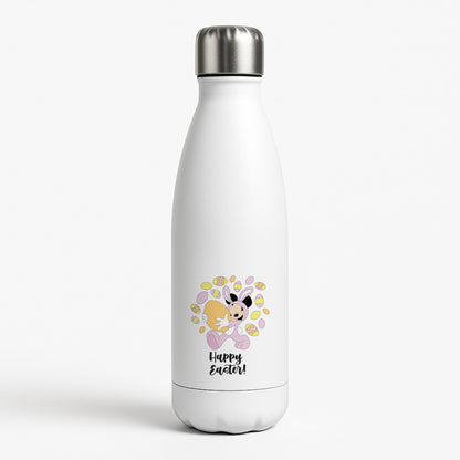 Happy Easter Pink  White Water Bottle