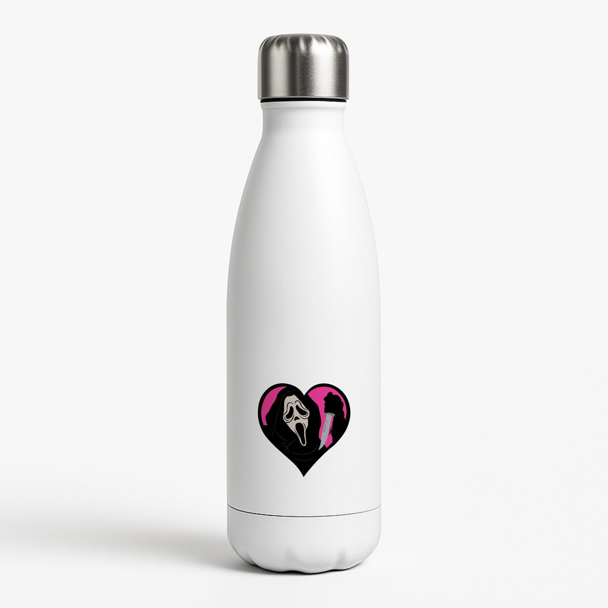 Heart face - Halloween White Water Bottle