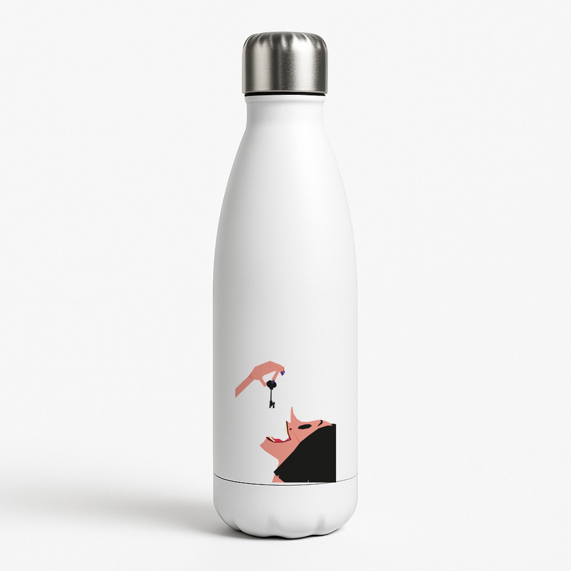 Key - Caroline White Water Bottle