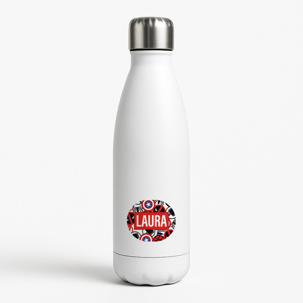 Collage - Personalised Superhero Comic Water Bottle