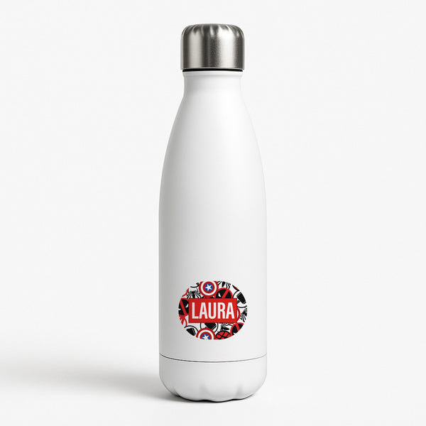 Collage - Personalised Superhero Comic White Water Bottle