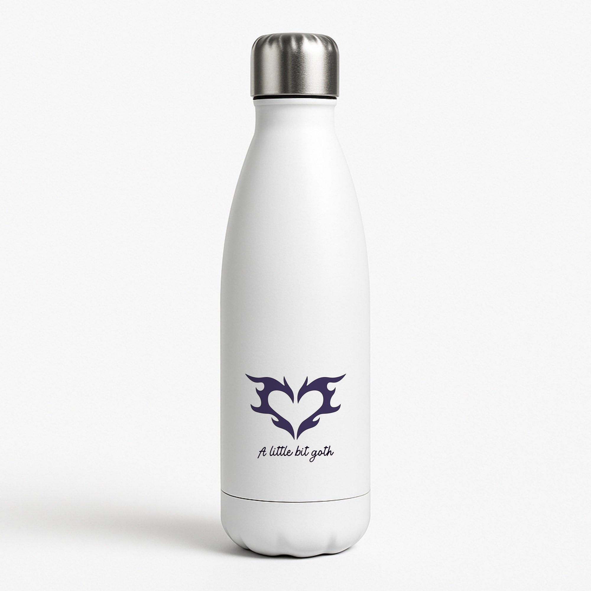 A Little Bit Goth Purple White Water Bottle