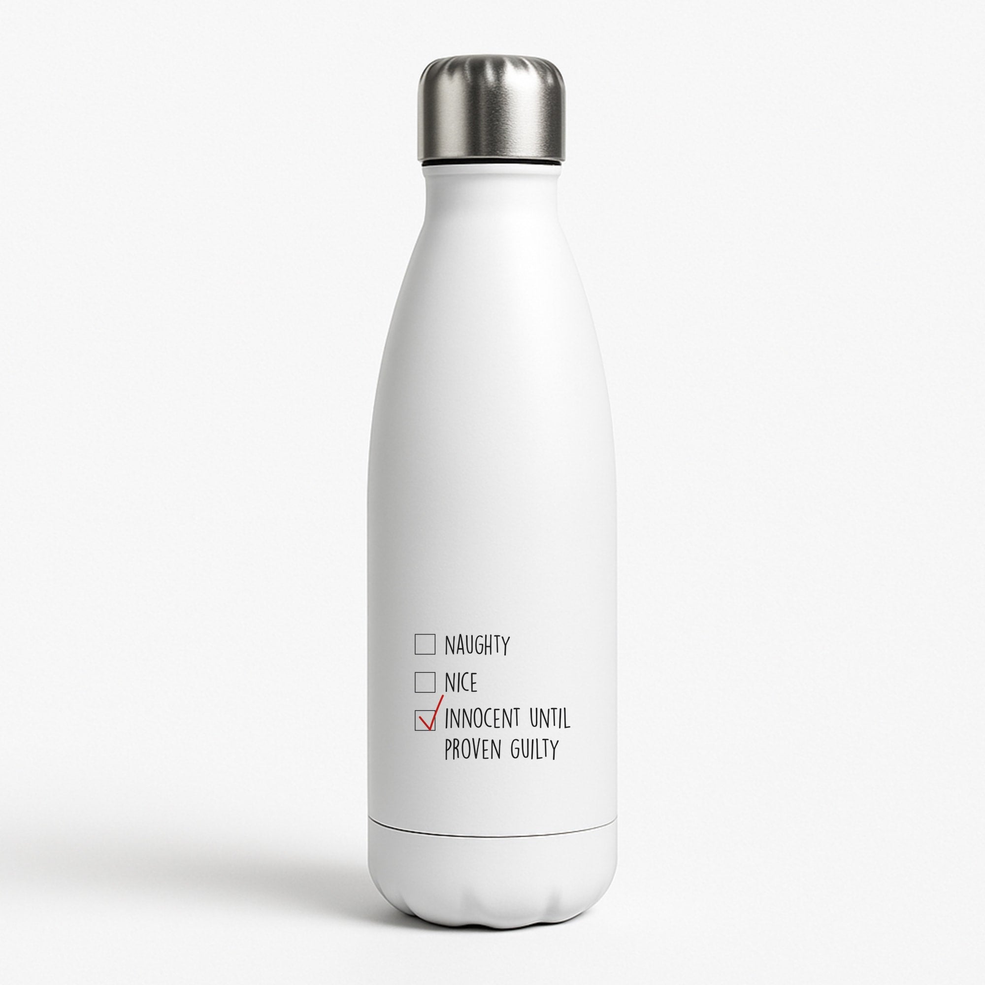 Innocent Until Proven Guilty - Naughty Or Nice  White Water Bottle