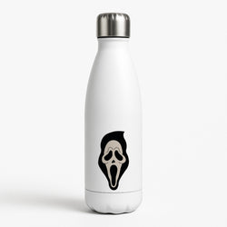 Pink Ghostface Pattern - Scream White Water Bottle