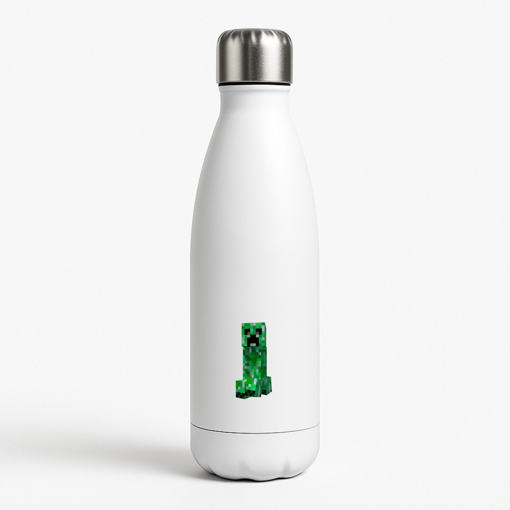 Mining Creeper White Water Bottle