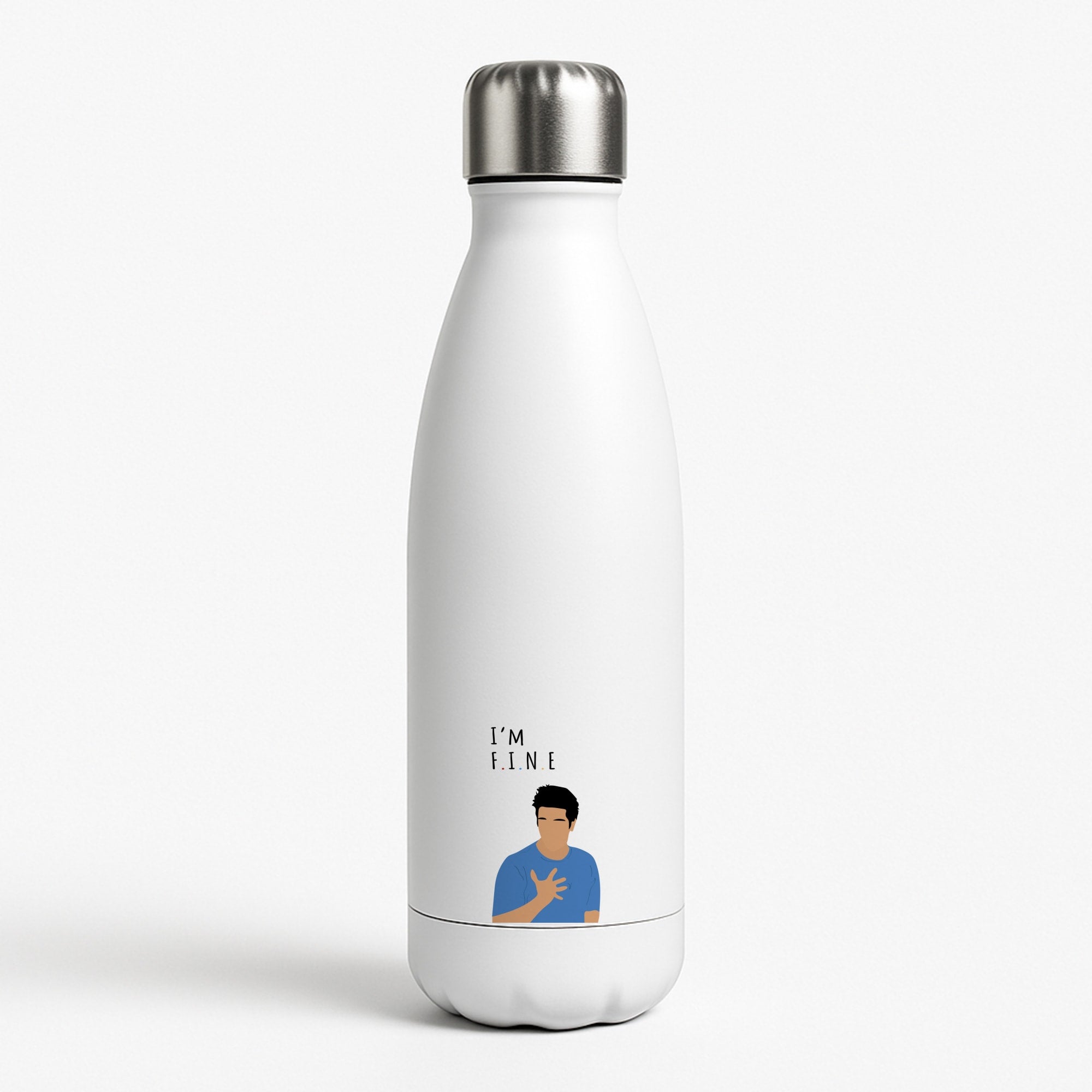 I'm Fine White Water Bottle
