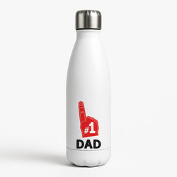 #1 Dad Foam Finger White Water Bottle