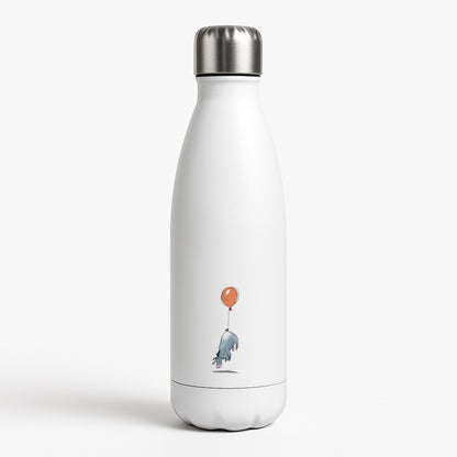 Donkey And His Balloon White Water Bottle