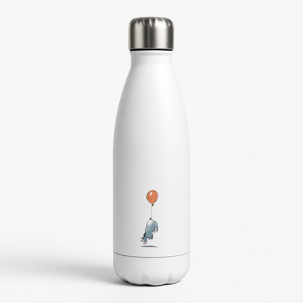 Donkey And His Balloon White Water Bottle