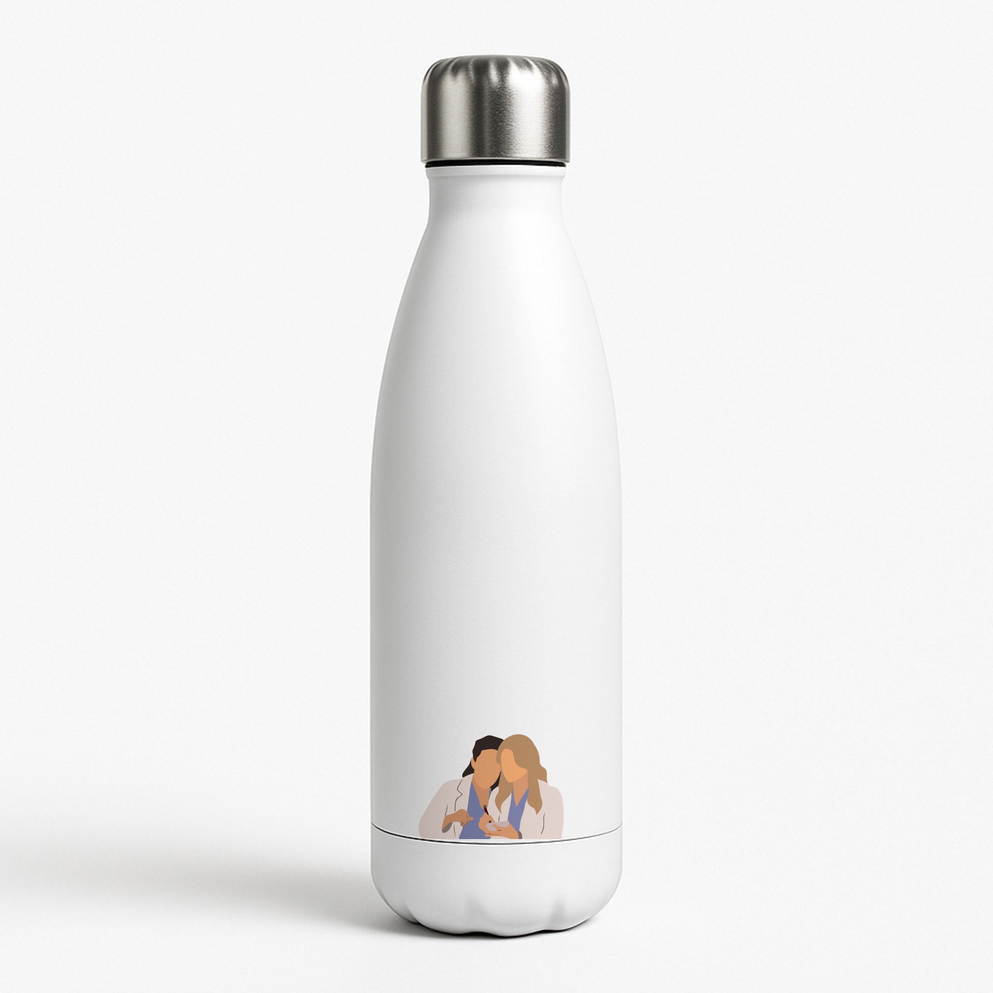 Faceless Characters - Grey's White Water Bottle