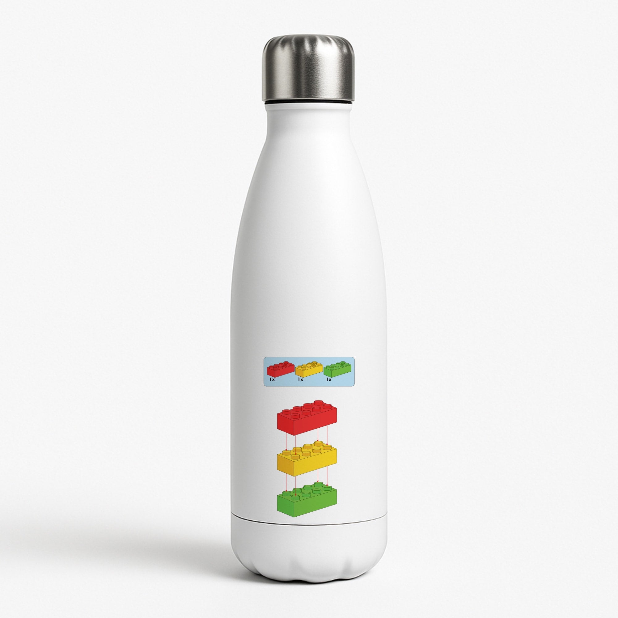 Bricks Instruction Set White Water Bottle
