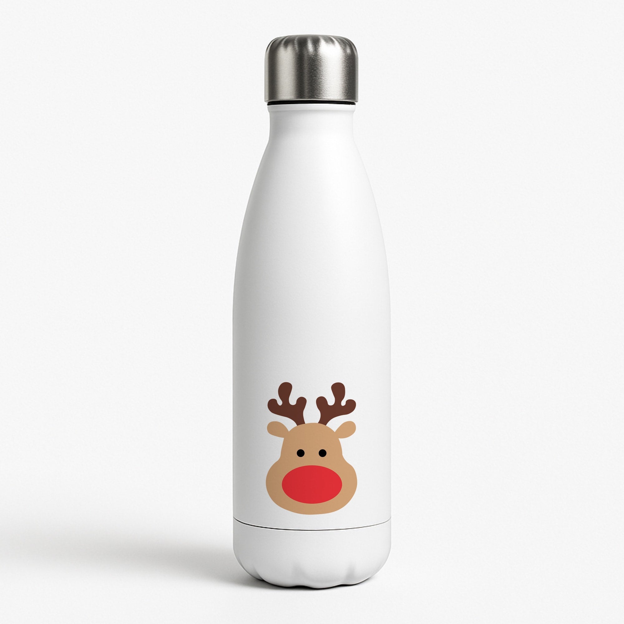 Rudolph Face - Christmas White Water Bottle