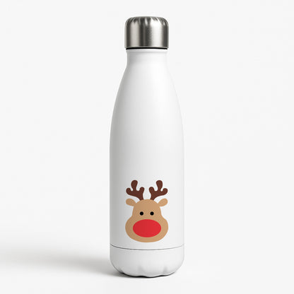 Rudolph Face - Christmas White Water Bottle