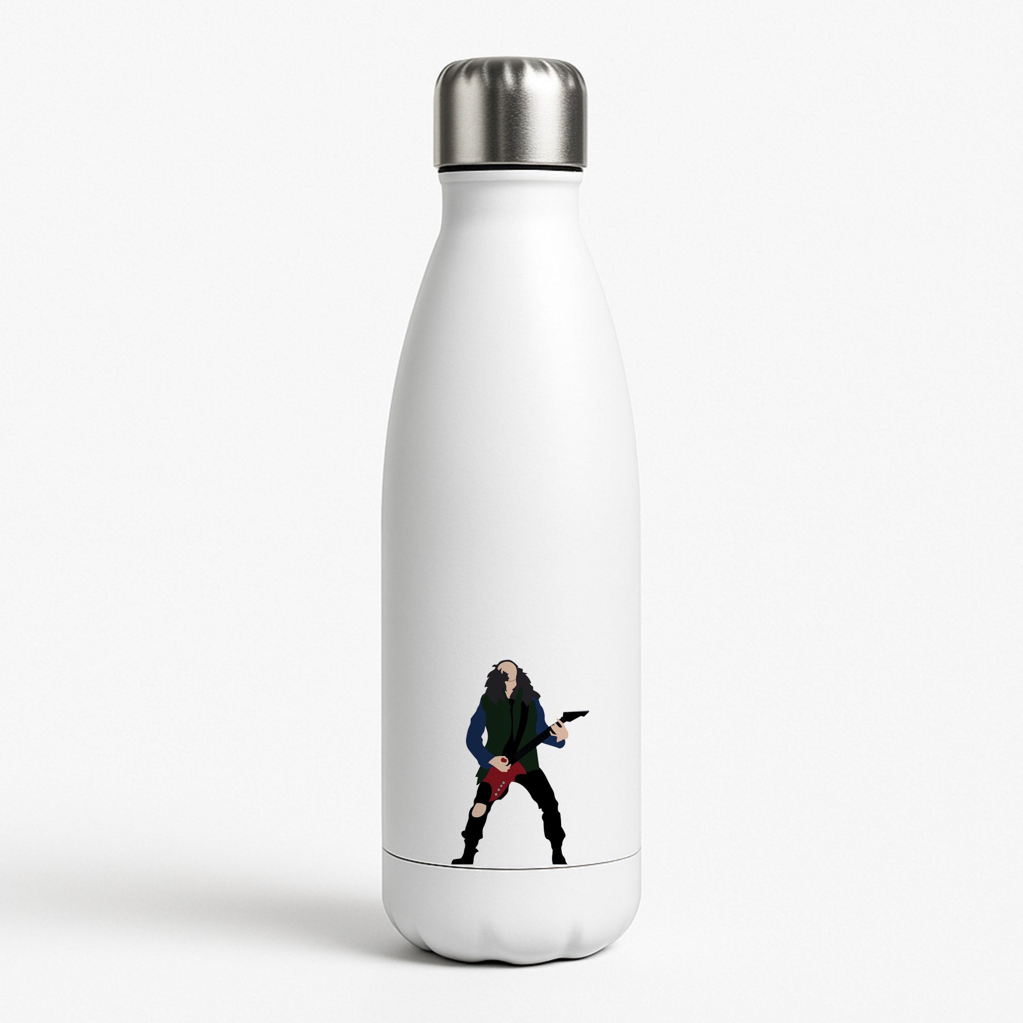 Eddie Munson Playing Guitar White Water Bottle