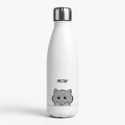 Grey Kitty - Cats White Water Bottle