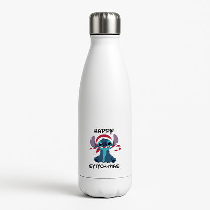 Happy Blue Alienmas - Christmas White Water Bottle
