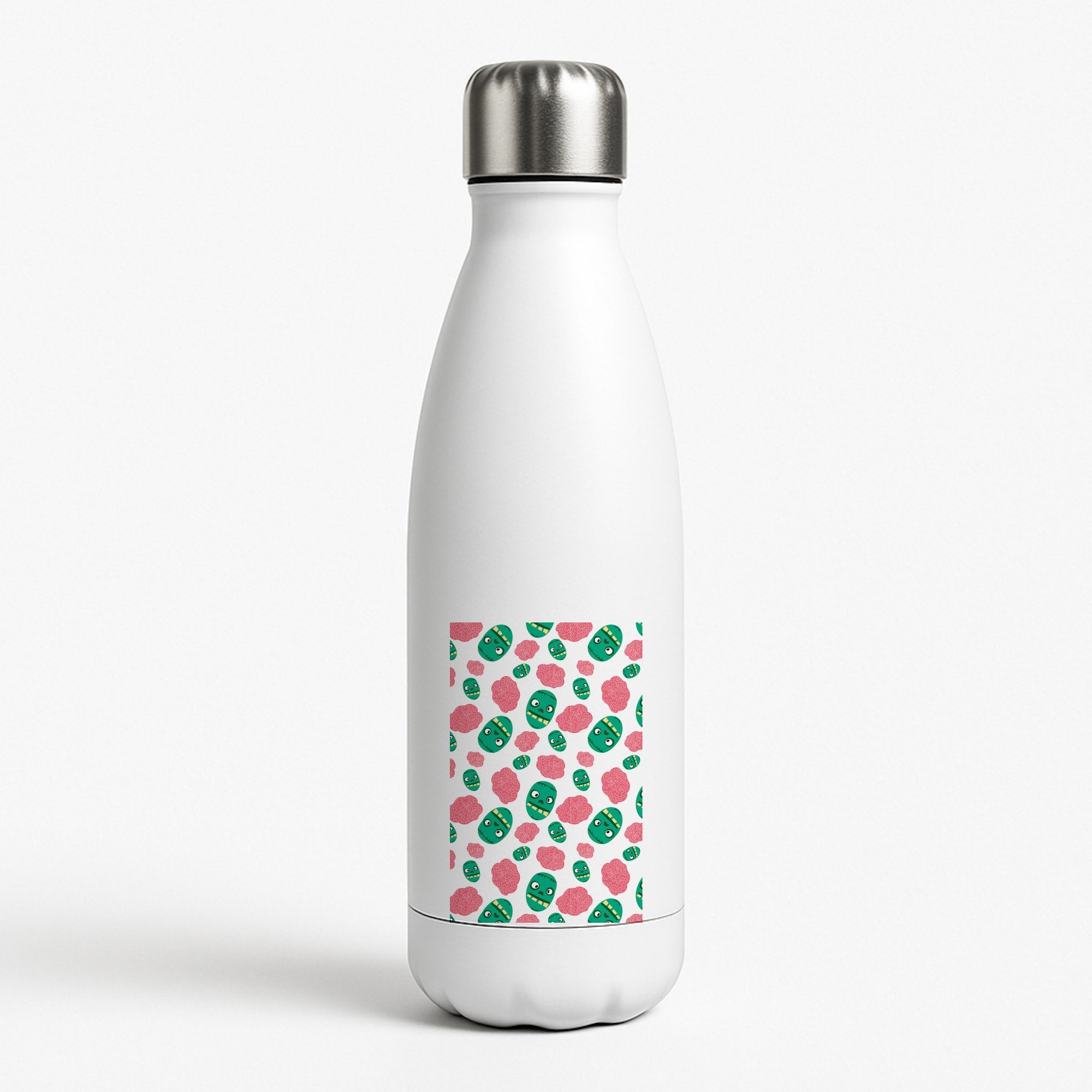 Frankenstein And Brains - Halloween White Water Bottle