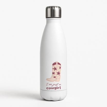 I'm Just A Cowgirl White Water Bottle