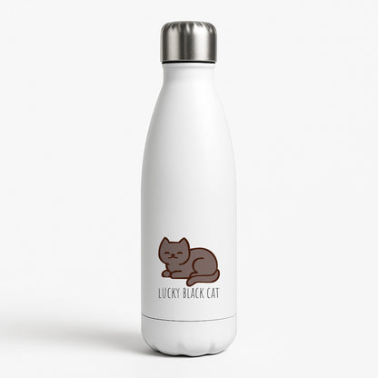 Lucky Black Cat - Cats White Water Bottle