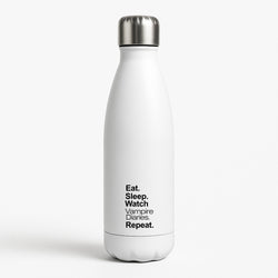 Eat Sleep Watch VPD Repeat White Water Bottle