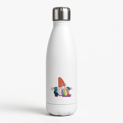 Garden Gnome Rainbow White Water Bottle