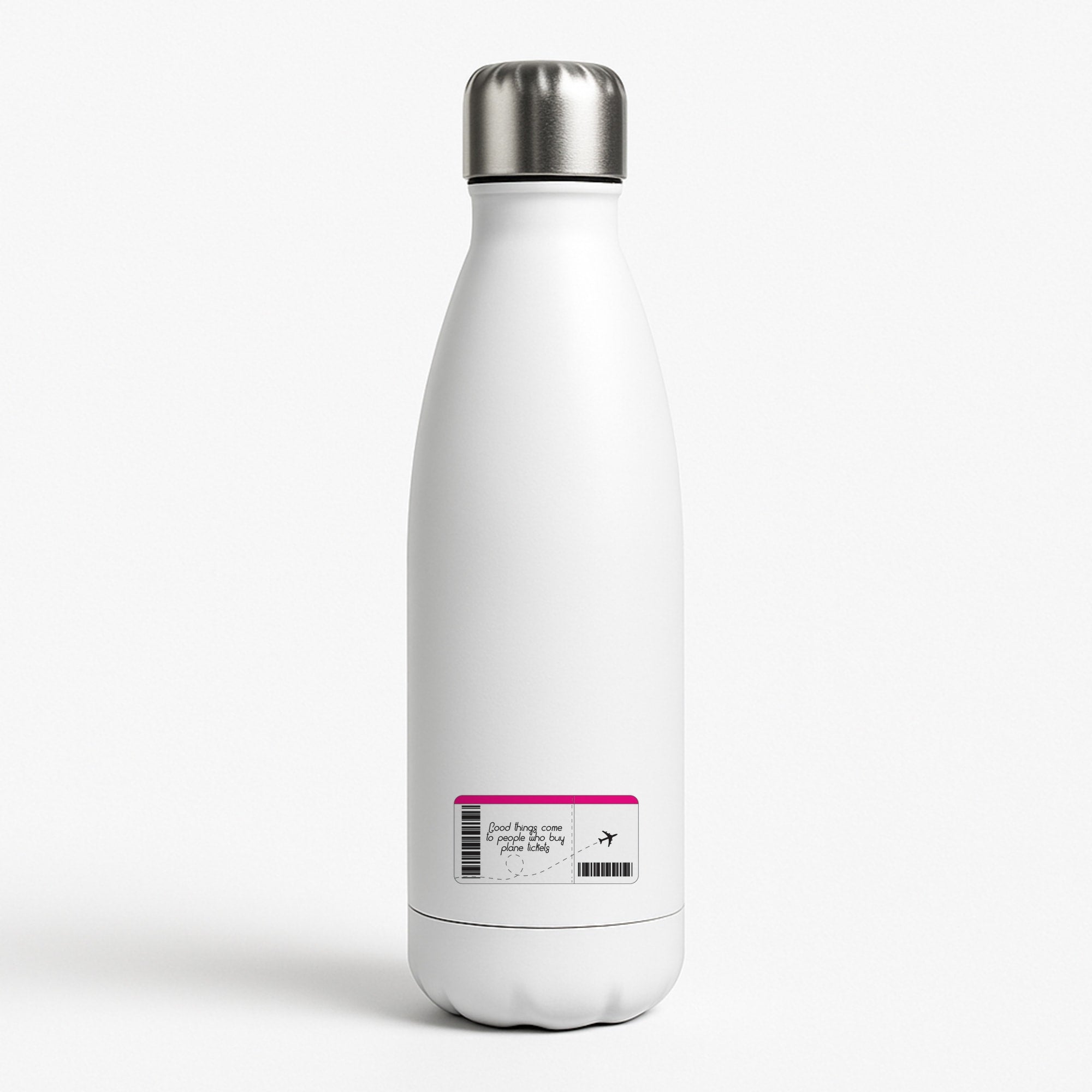 Buy Plane Tickets - Travel White Water Bottle
