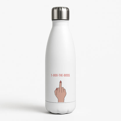 1-800 The Boss White Water Bottle