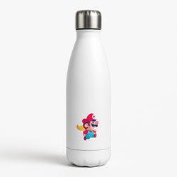 Running Mario - Mario White Water Bottle