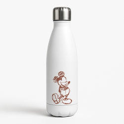 Sketched Mouse Outline Beige  White Water Bottle
