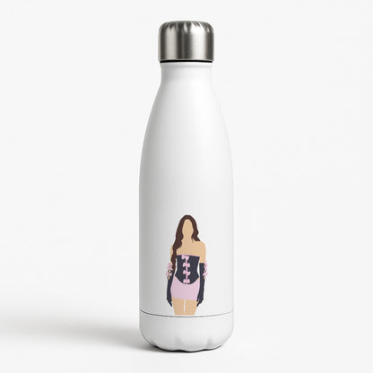 Pink Hearts - Olivia White Water Bottle