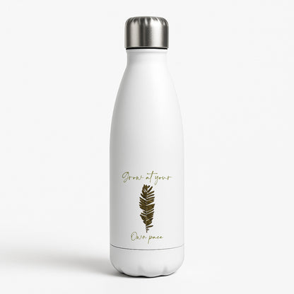 Grow At Your Own Pace Fern White Water Bottle