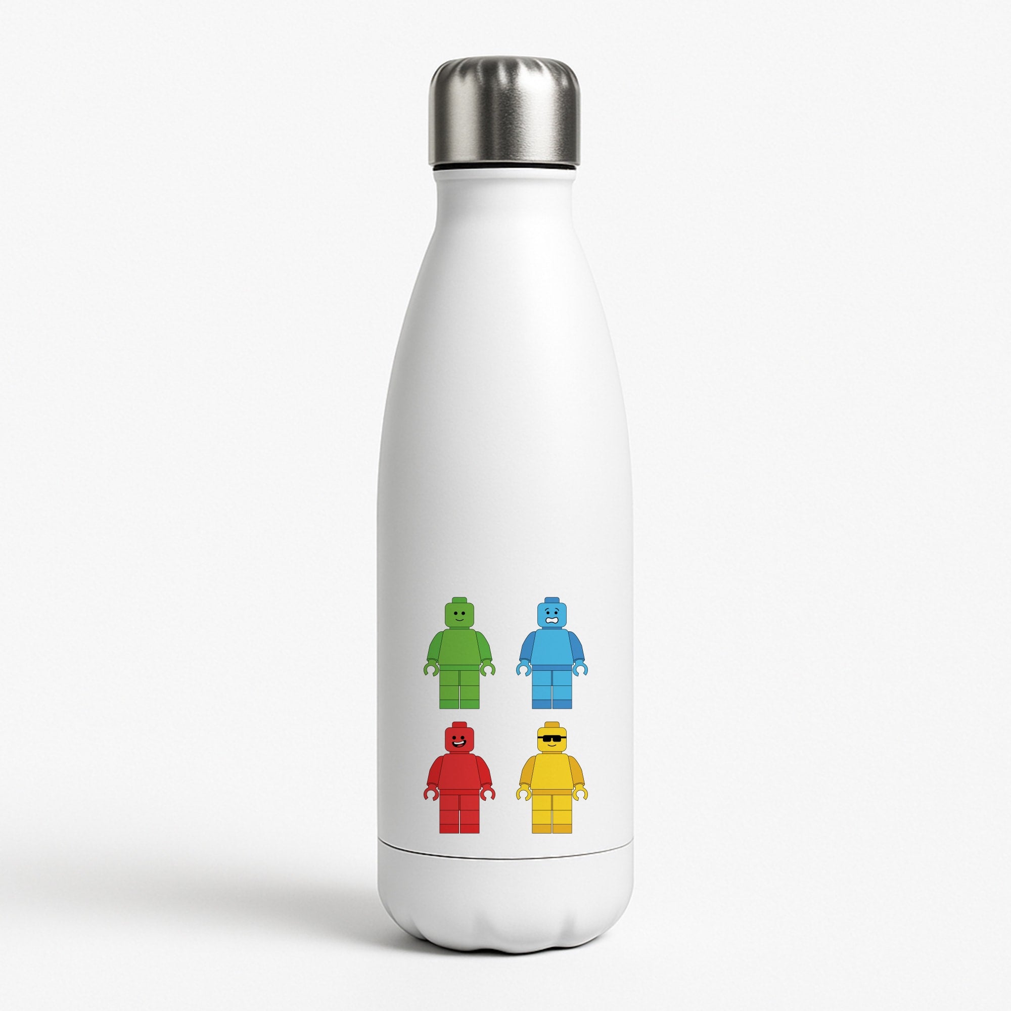 Bricks Figures Rainbow Water Bottle