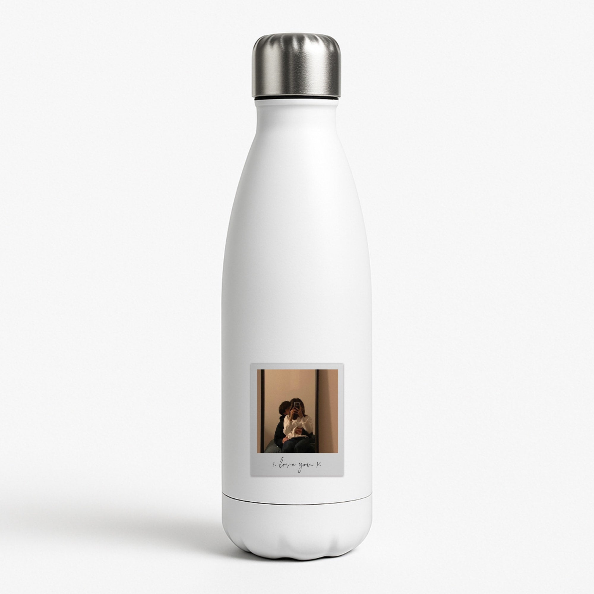 I Love You Polaroid - Personalised Couples Water Bottle