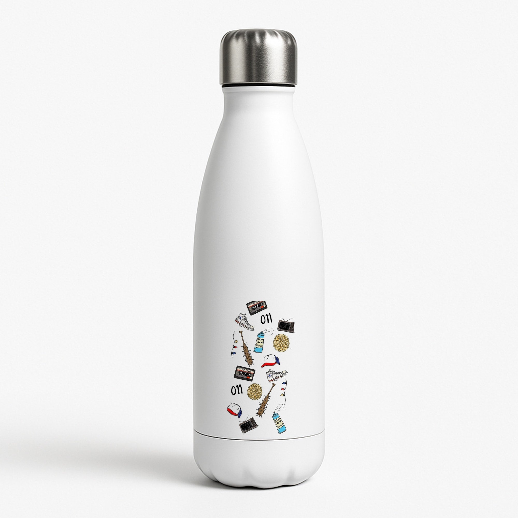 Stranger Drawings White Water Bottle