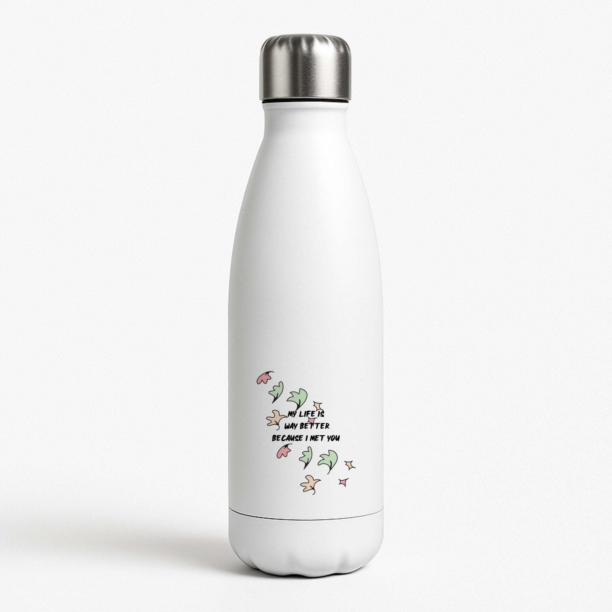 My Life Is Way Better Because I Met You - Heart TV Water Bottle