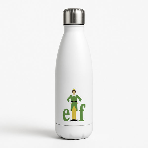 Elf Logo White Water Bottle