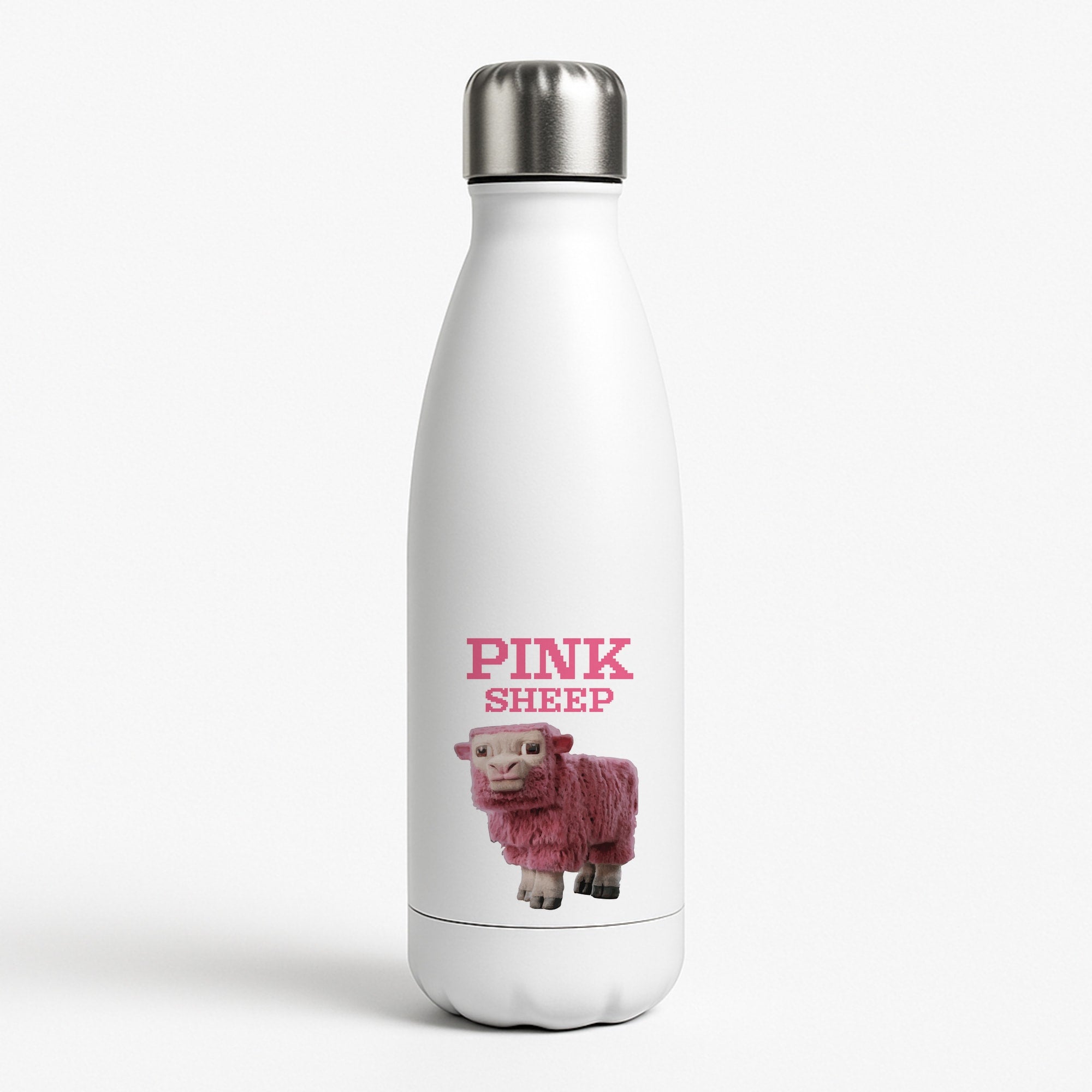 Pink Sheep White Water Bottle