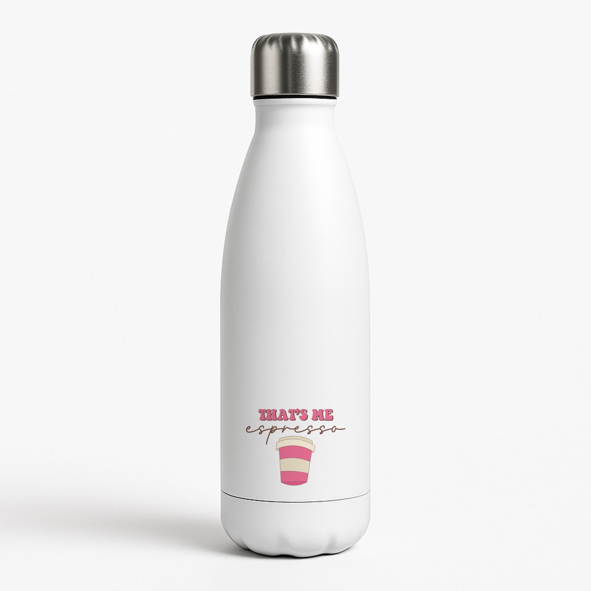 That's Me Espresso White Water Bottle