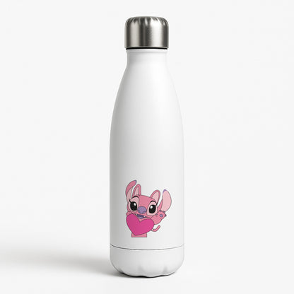 Holding Heart - Pink Alien White Water Bottle